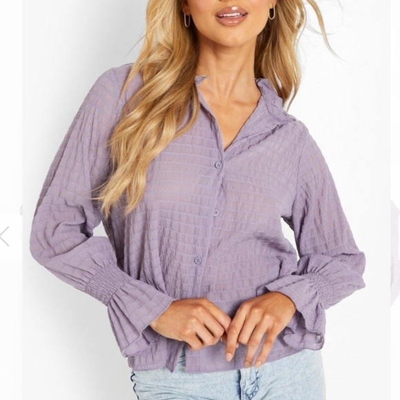 NWT - boohoo purple blouse size 4 - Picture 3 of 4